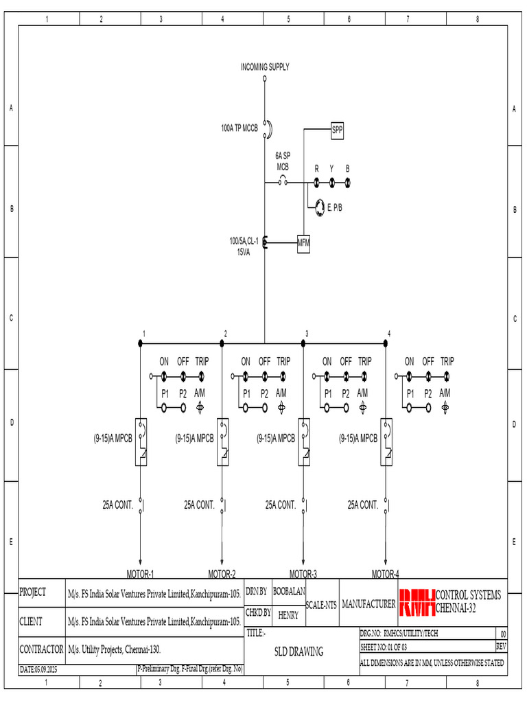 Electrical SLD for Motor Control Systems | PDF