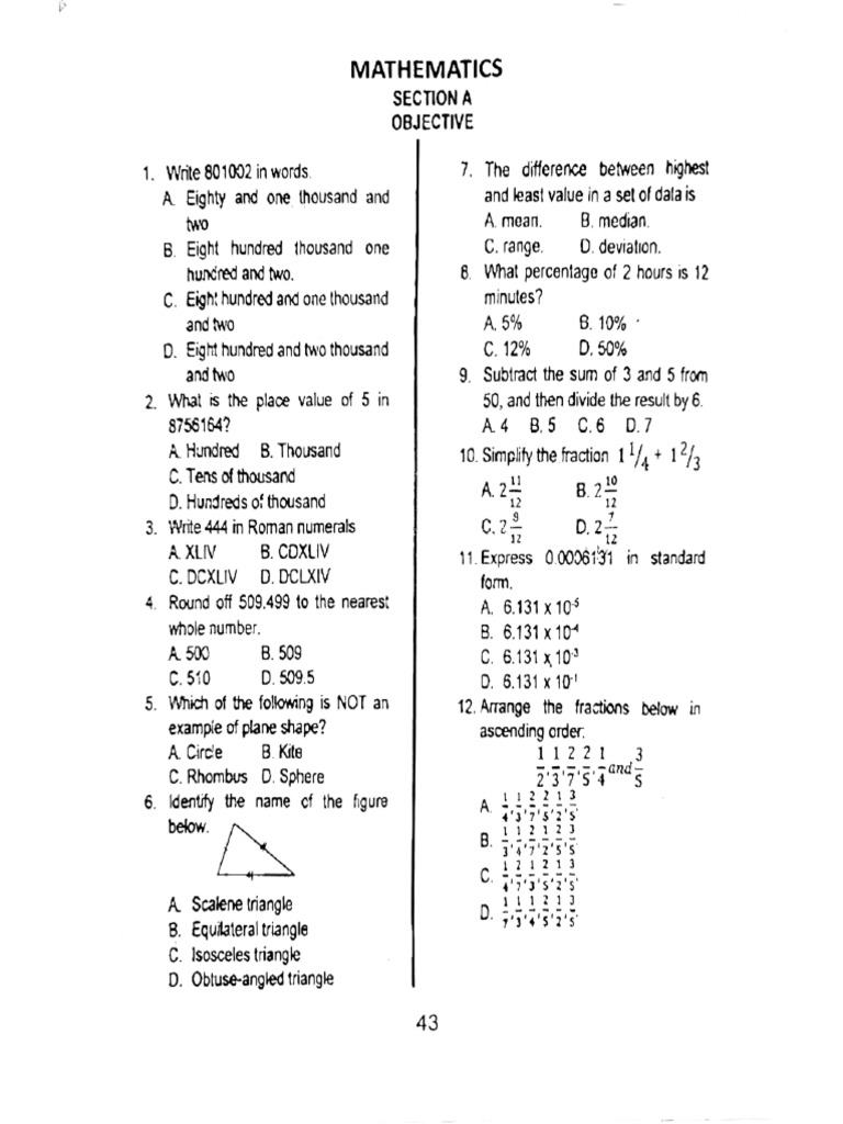 Enugu Maths 2019 | PDF