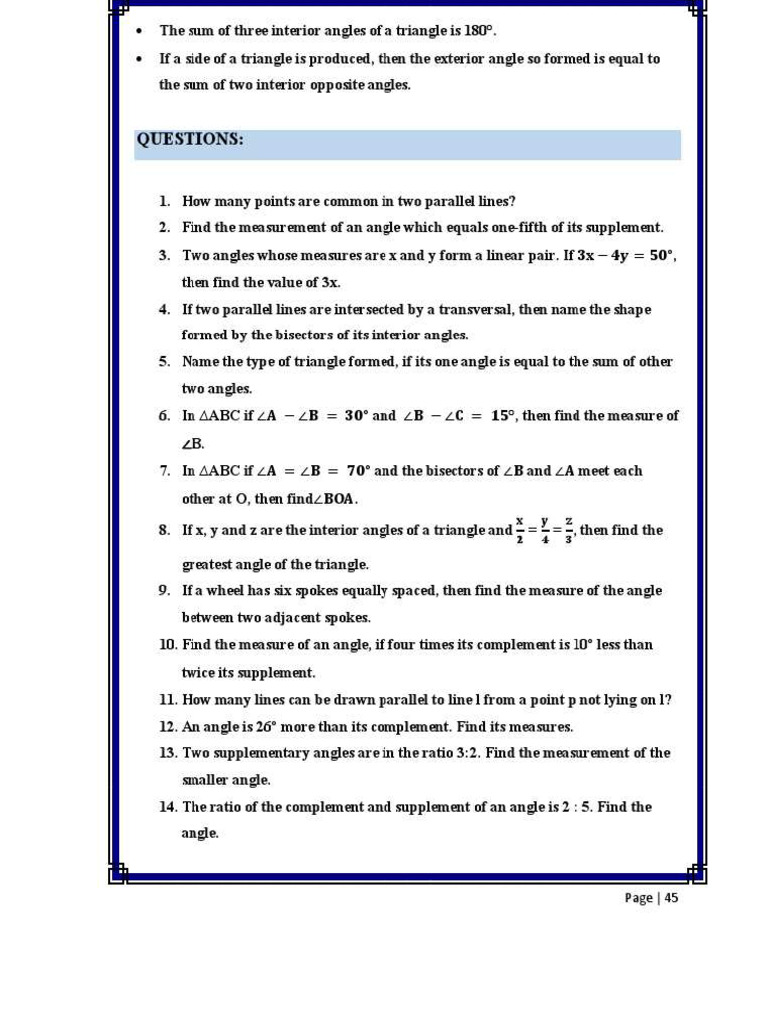 Lines and Angles | PDF