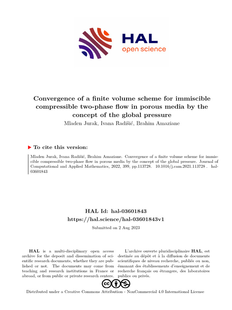 Convergence of A Finite Volume Scheme For Immiscible Compressible Two ...