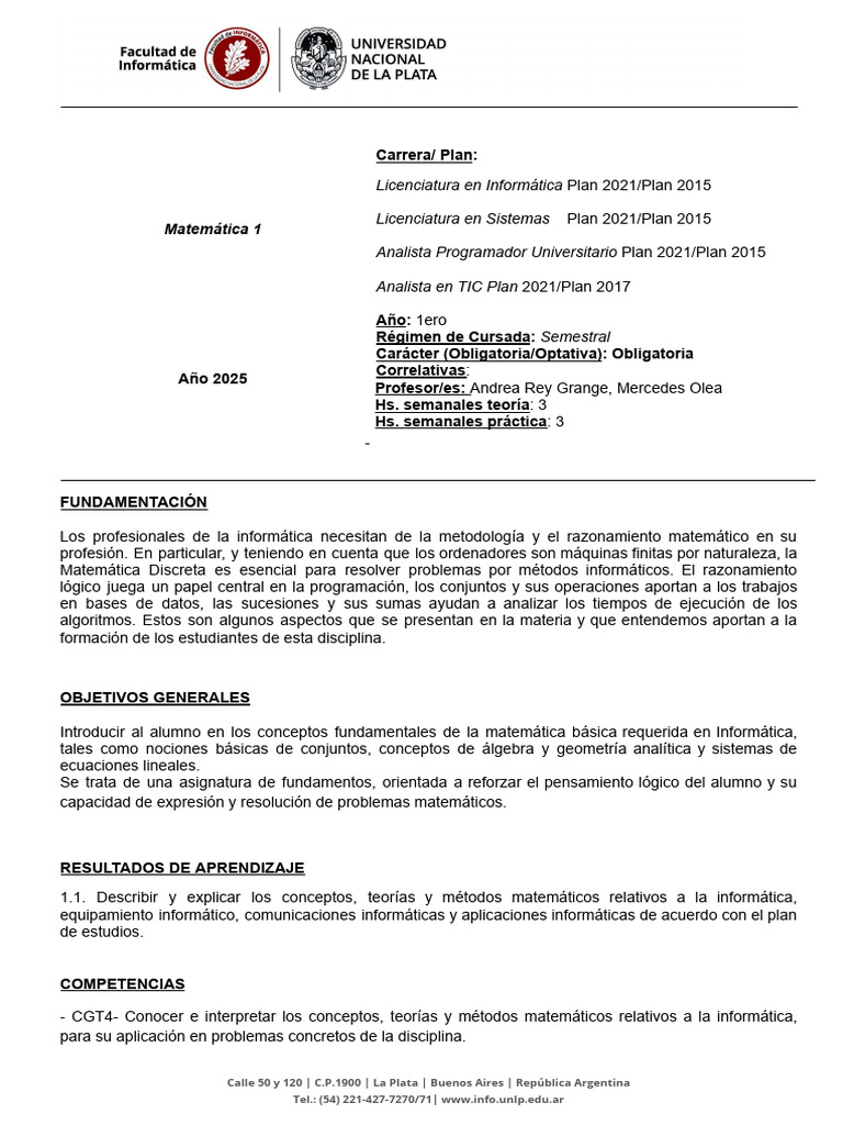 Fundamentos de Matemática para Informática | PDF | Matriz (Matemáticas ...