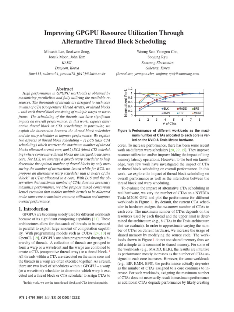 Optimizing GPGPU Thread Block Scheduling | PDF | Scheduling (Computing ...
