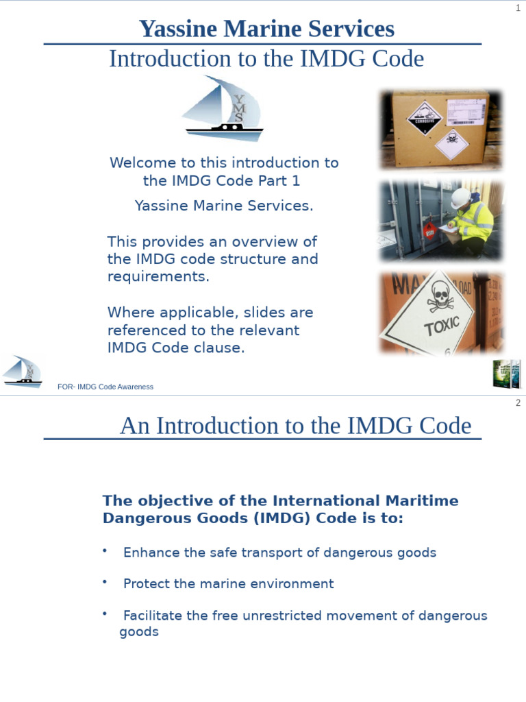 Overview of the IMDG Code | PDF | Dangerous Goods | Safety