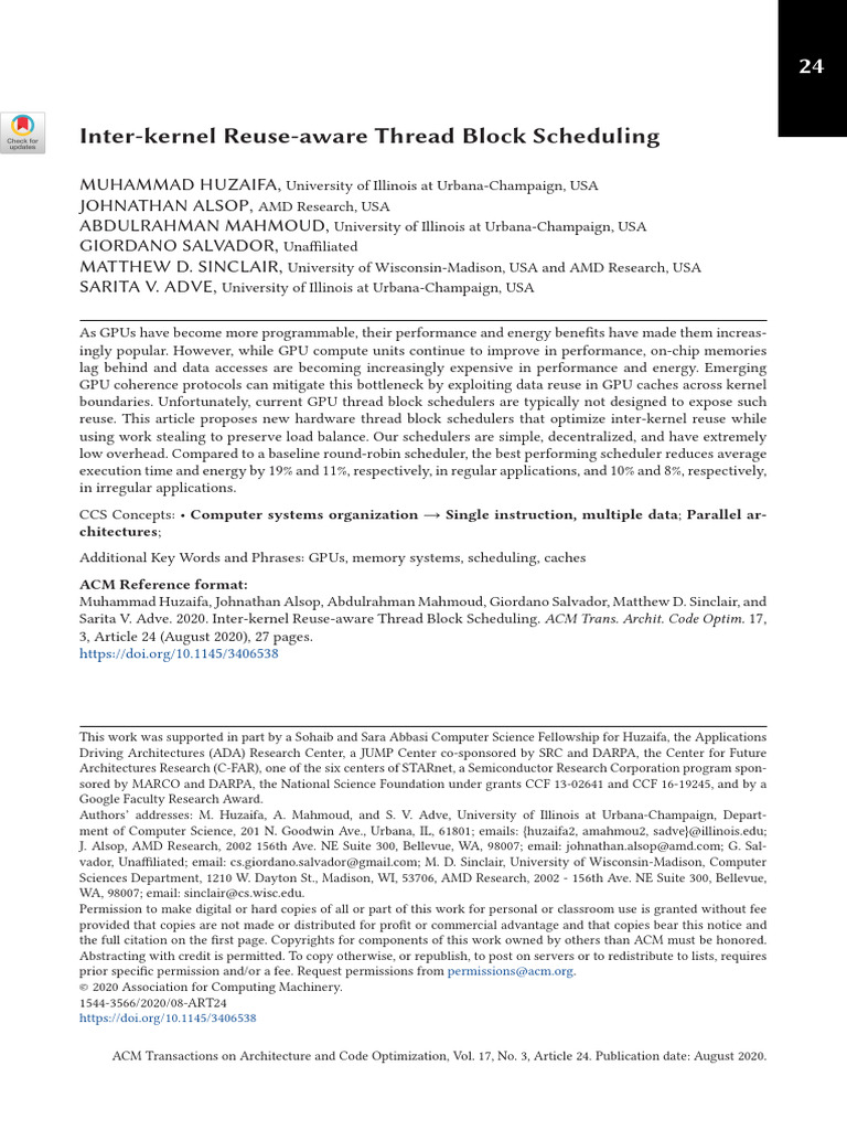 Inter-kernel GPU Thread Scheduling Optimization | PDF | Cpu Cache ...