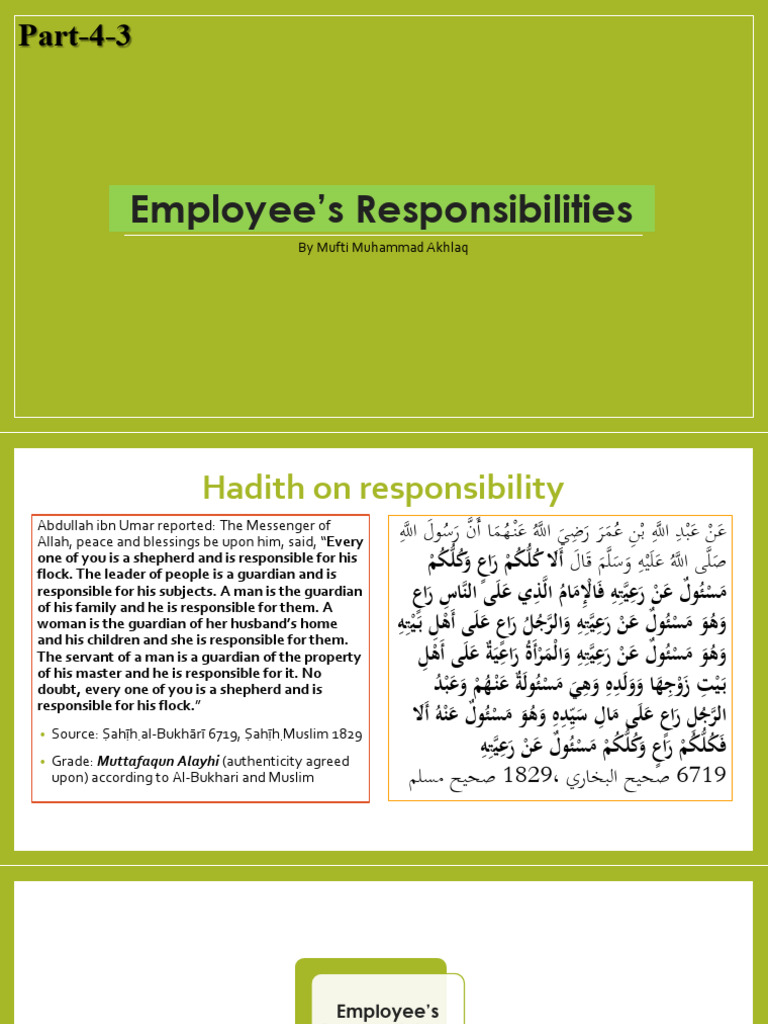 Employee Responsibilities and Authority Guide | PDF