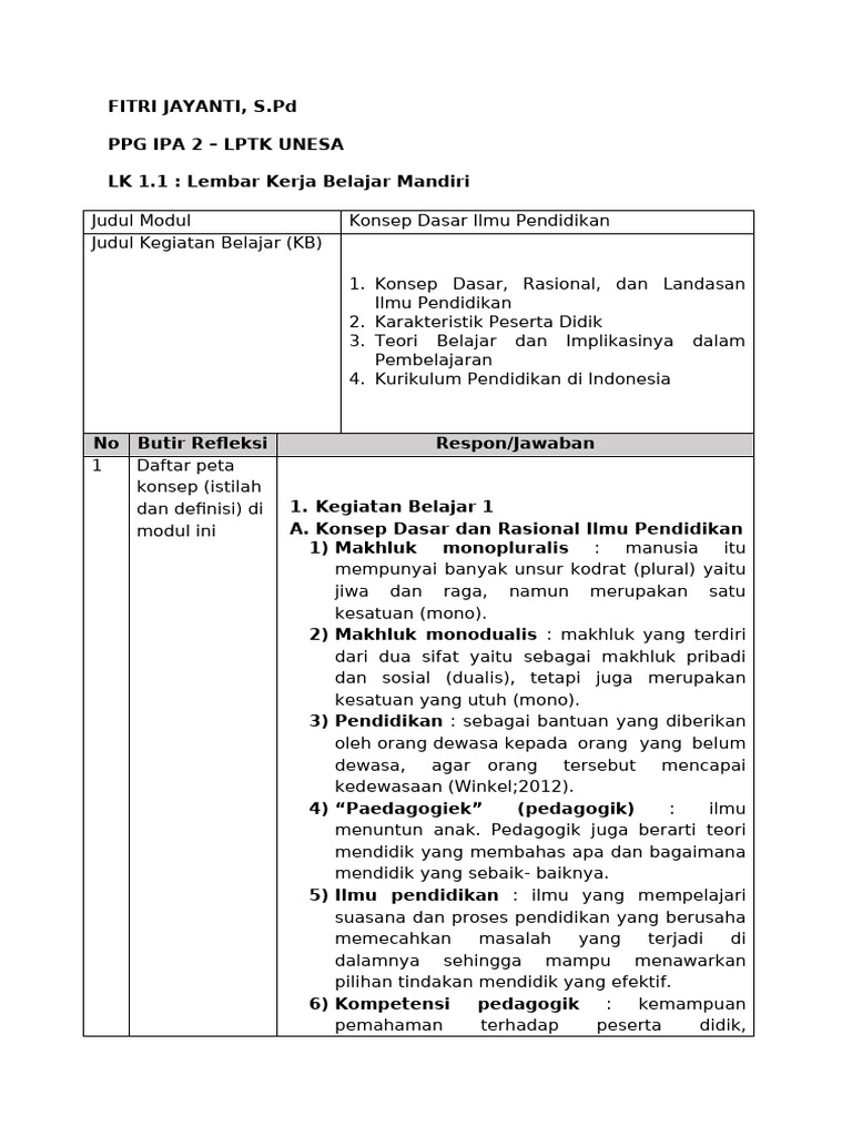Konsep Dasar Ilmu Pendidikan | PDF
