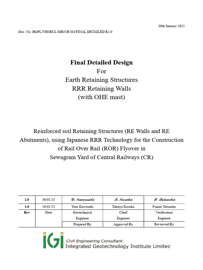 Final Design for RRR Retaining Walls | PDF | Bending | Strength Of ...