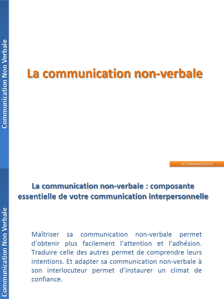 Maîtriser la communication non-verbale | PDF | Communication non verbale