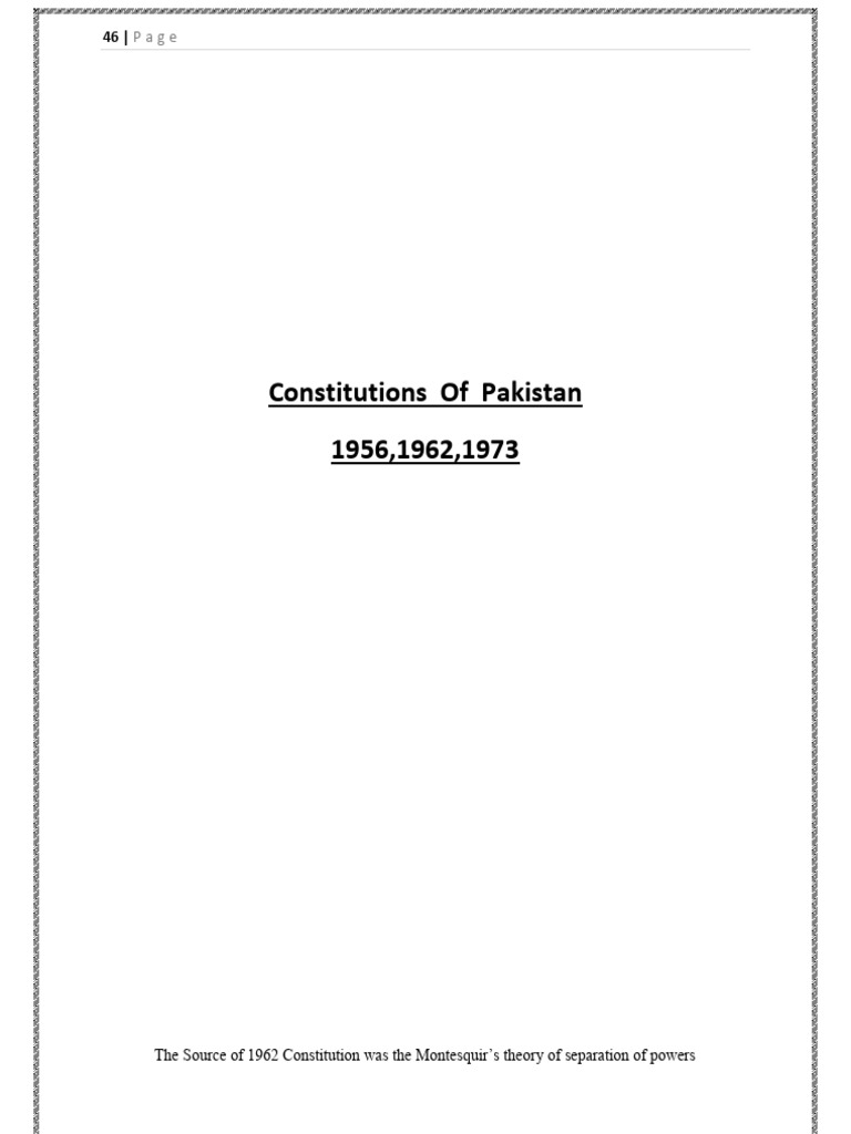 Overview of Pakistan's Constitutions | PDF | Government | Political ...