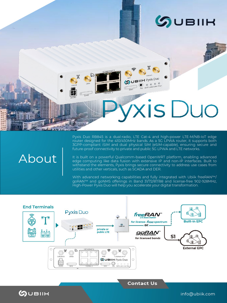Pyxis Duo RB845 202500620 VFinal | PDF | Lte (Telecommunication ...