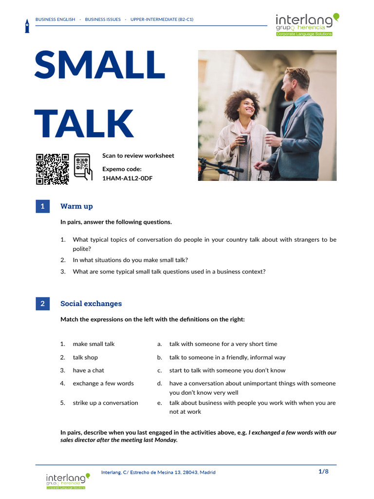 Mastering Small Talk in Business | PDF | Extraversion And Introversion ...