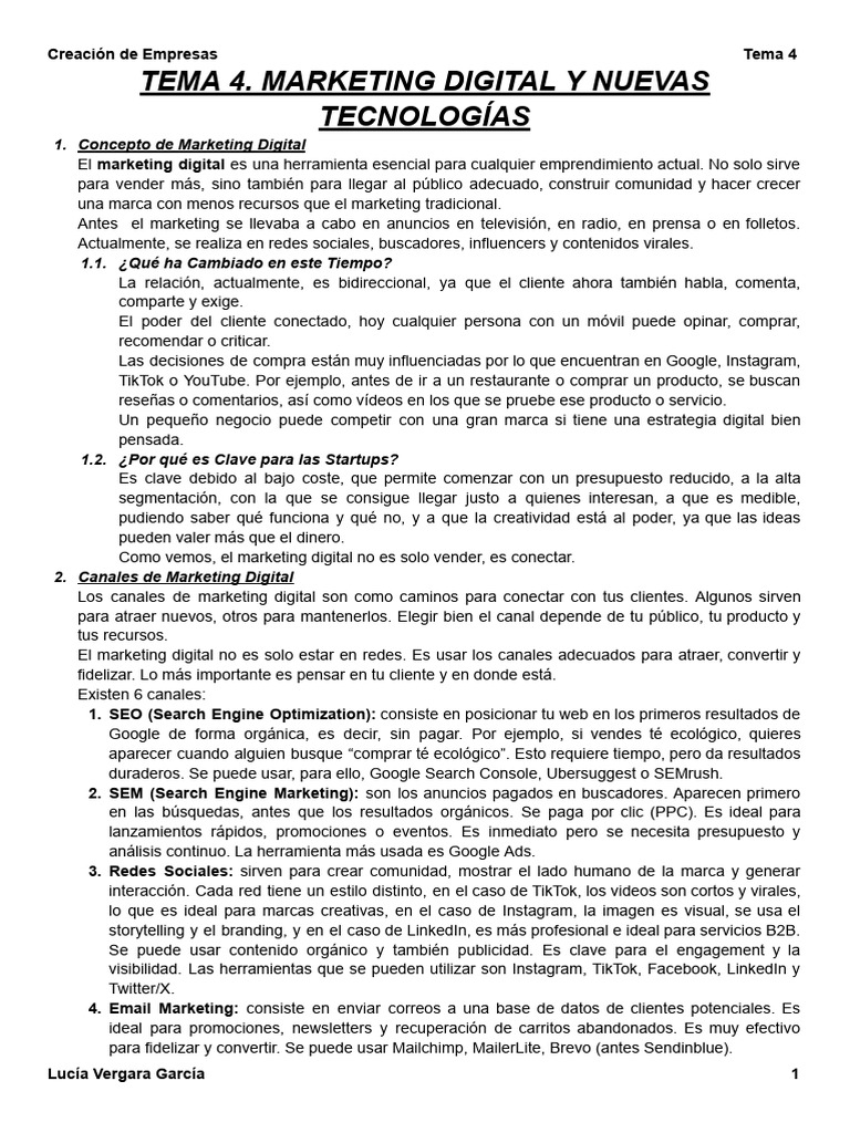 Marketing Digital para Emprendedores | PDF | Publicidad digital ...