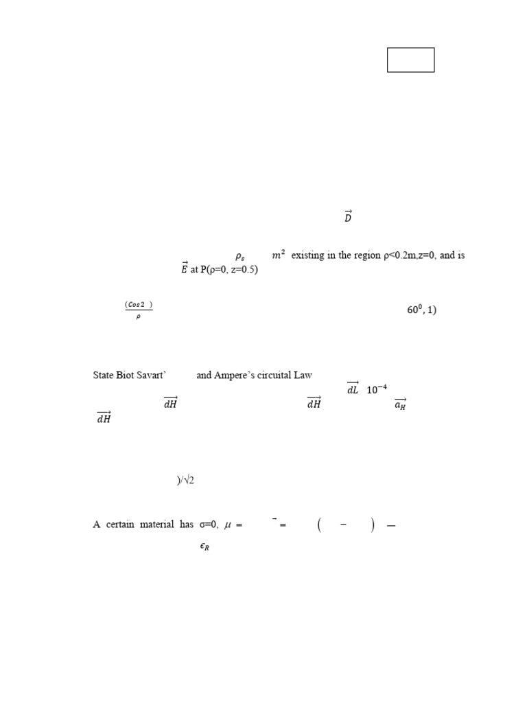 B.Tech Electromagnetic Fields Exam 2021 | PDF | Electric Field ...
