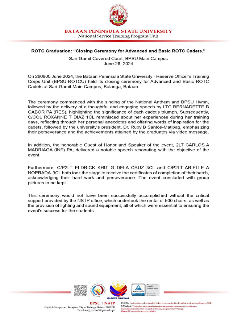 ROTC Graduation Ceremony Highlights | PDF