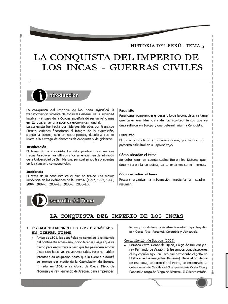 Guia - Conquista Del Imperio de Los Incas | PDF | Francisco Pizarro ...