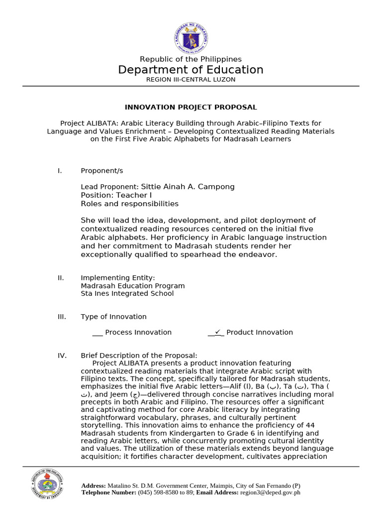 Arabic Literacy Project for Madrasah Students | PDF | Literacy | Arabic