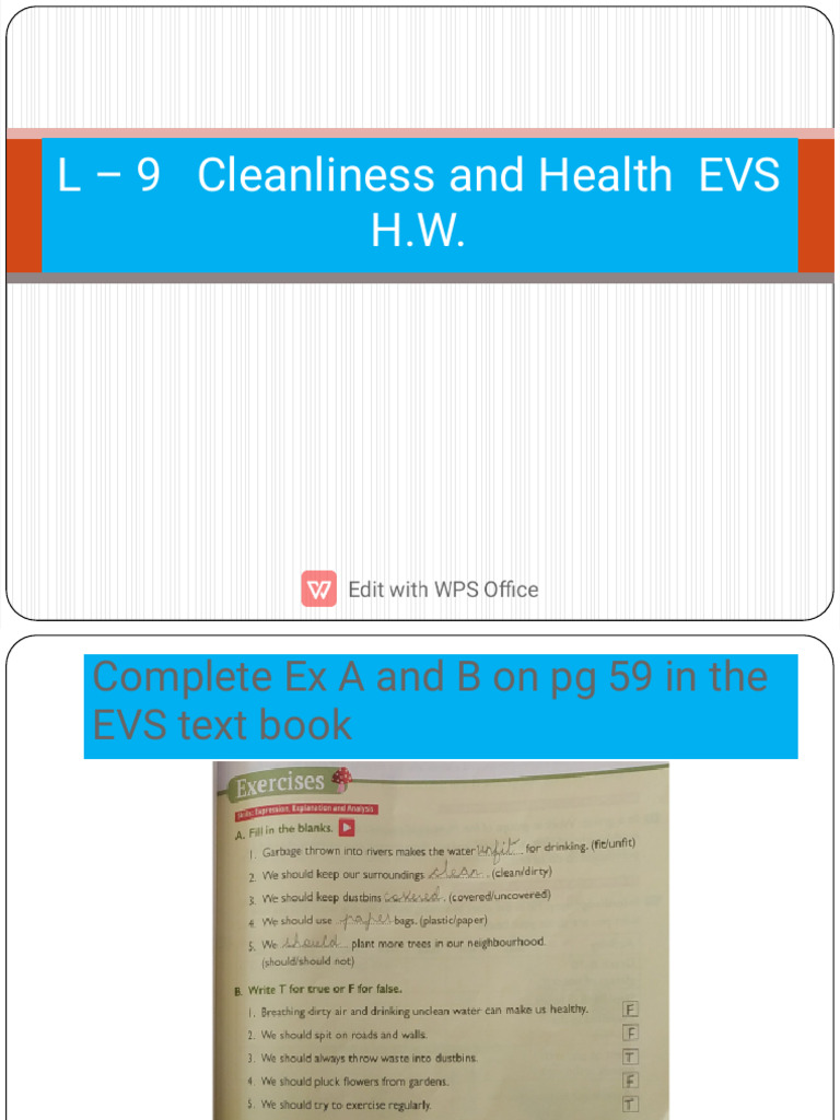 L - 9 Cleanliness and Health EVS H | PDF
