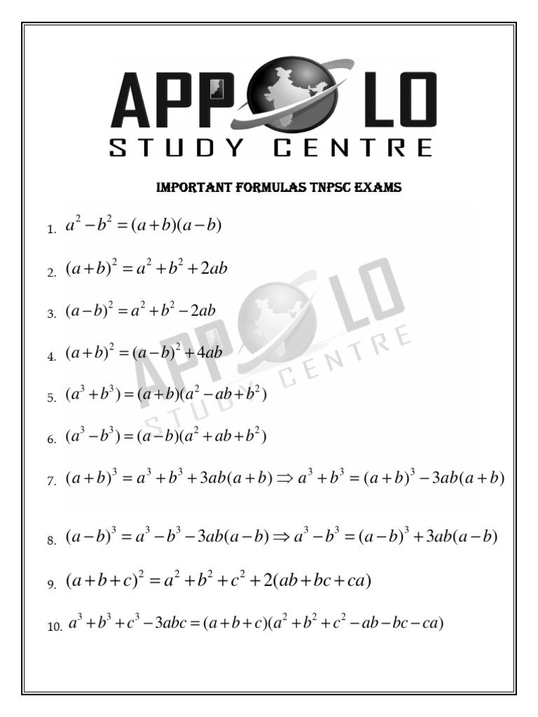Appolo Important Maths Formulas 48 Pages | PDF | Financial Economics ...