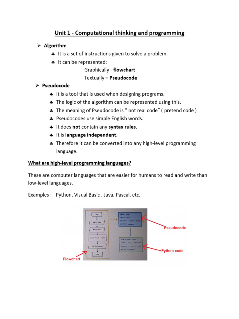 Computational Thinking & Programming Basics | PDF | Control Flow ...