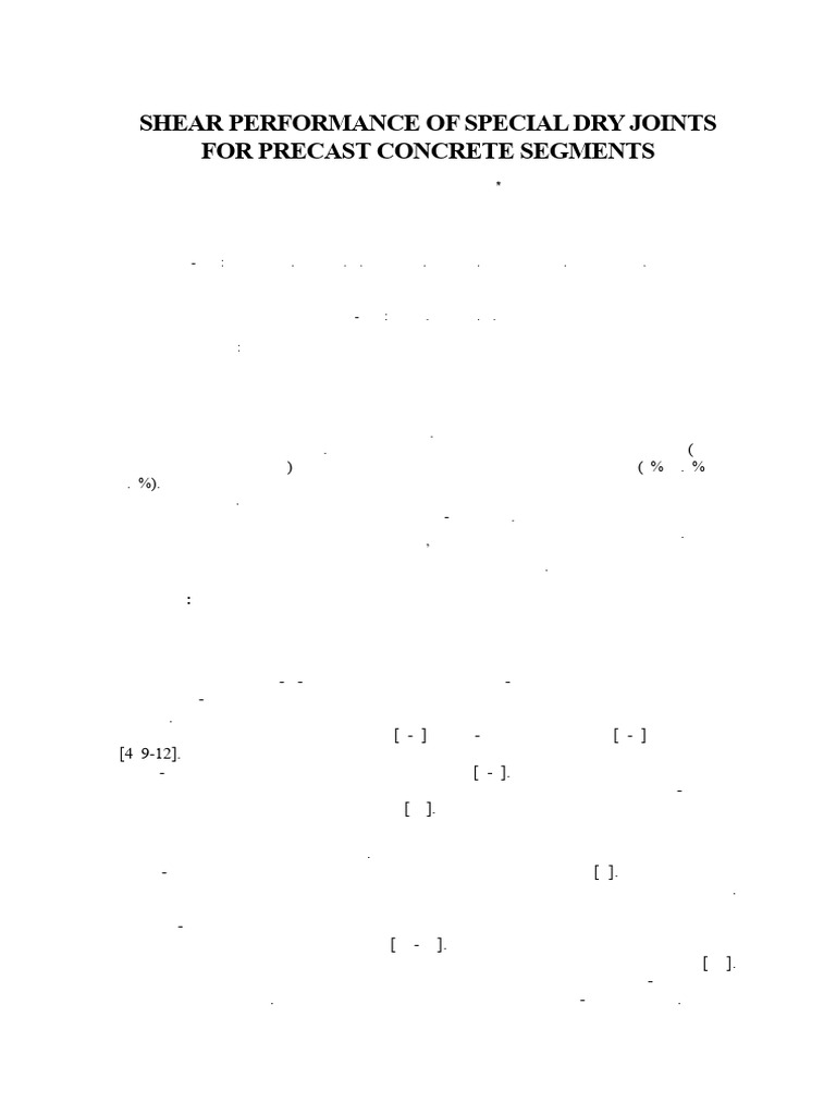 Shear Performance of Precast Concrete Joints | PDF | Strength Of ...