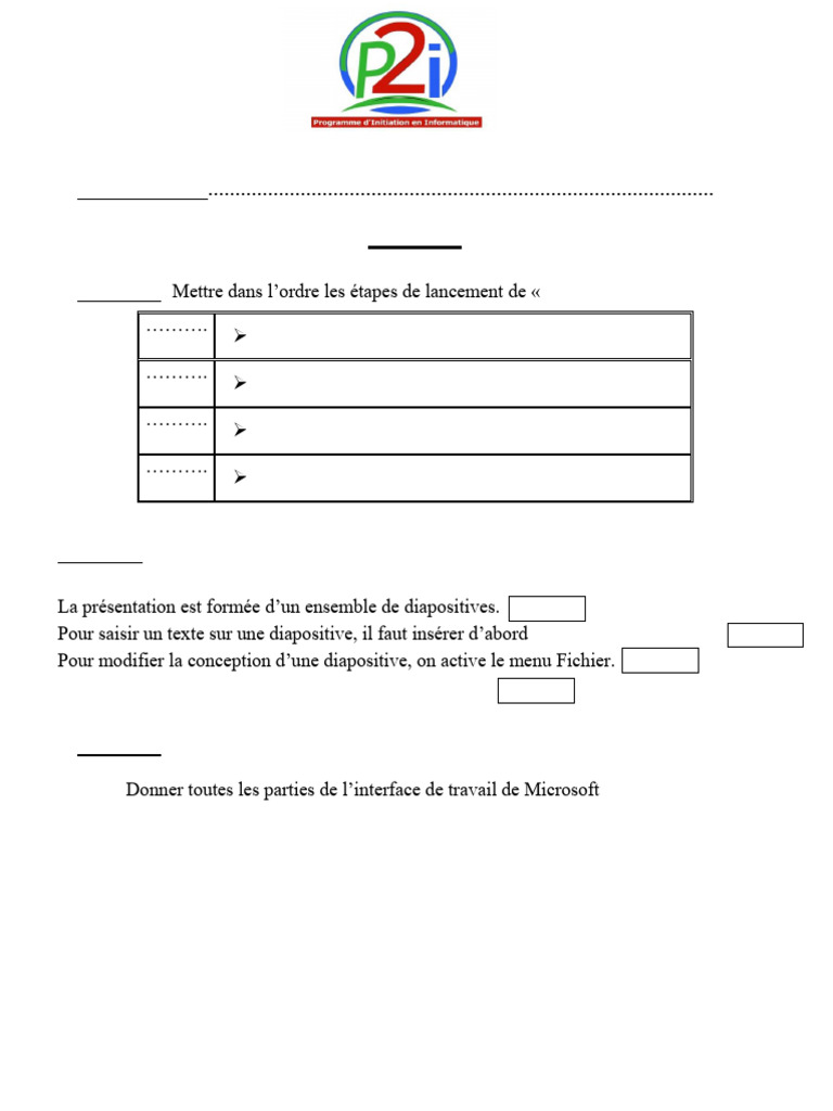 Examen PowerPoint : Exercices et Pratique | PDF | Microsoft Powerpoint ...