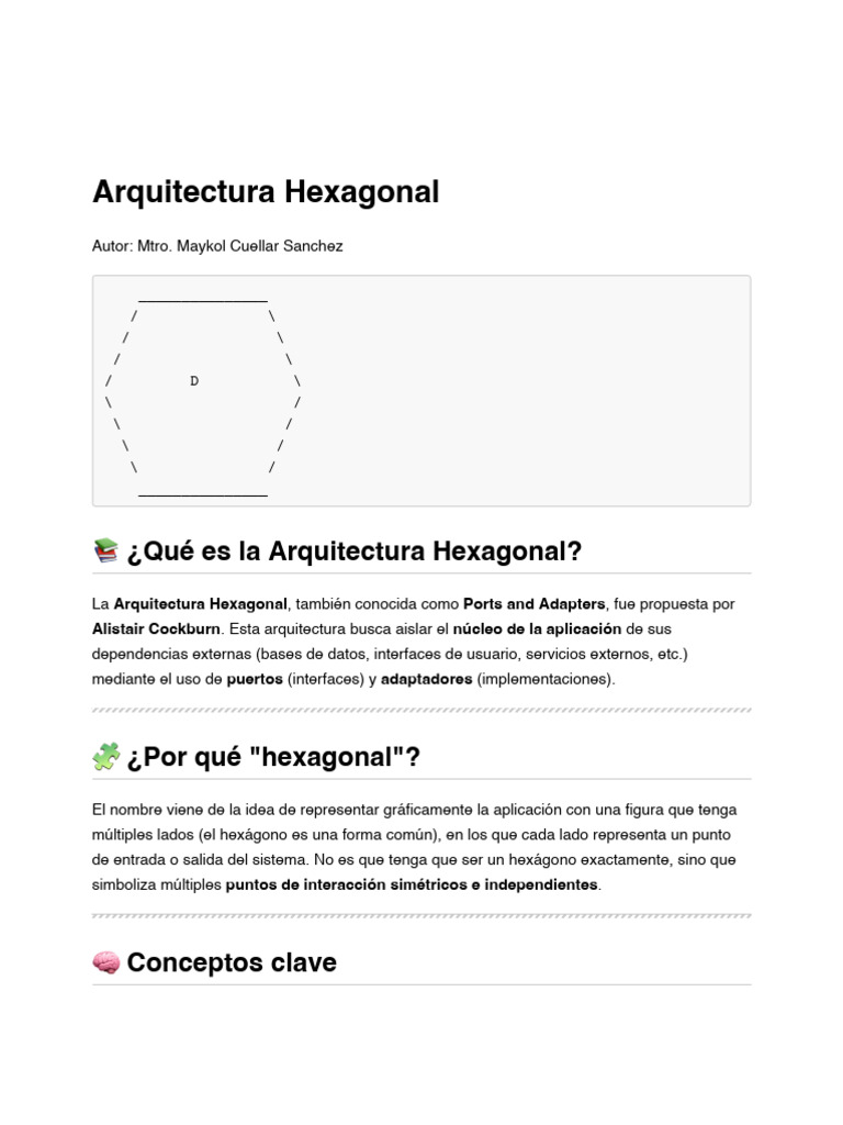 Arquitectura Hexagonal | PDF | Software | Tecnologías de la información