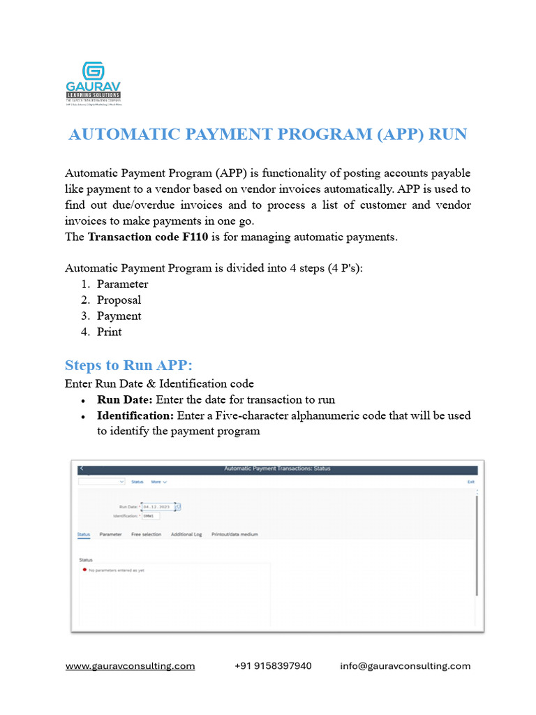 Automatic Payment Program APP Run 1731087146 | PDF | Invoice | Accounts ...