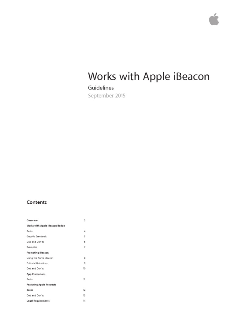 iBeacon Badge Usage Guidelines | PDF | Apple Inc. | I Pod