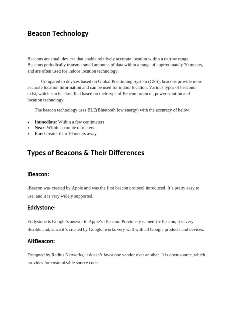 Beacon Technology | PDF
