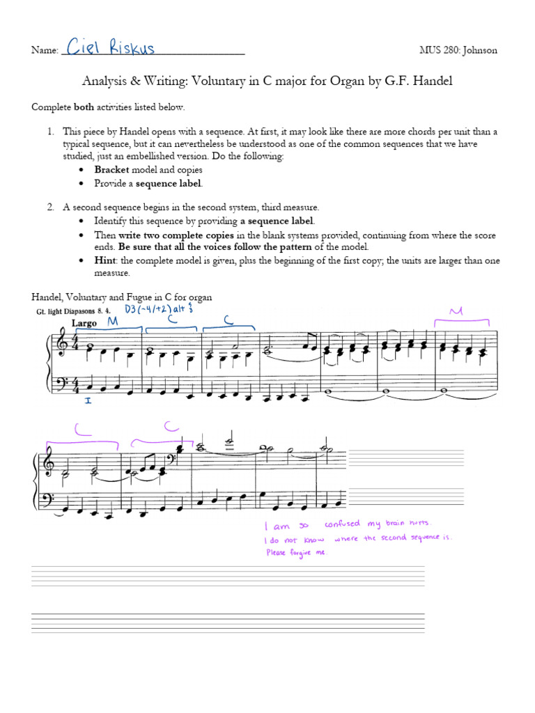 Handel Voluntary Exercise (Sequences) FS22 | PDF