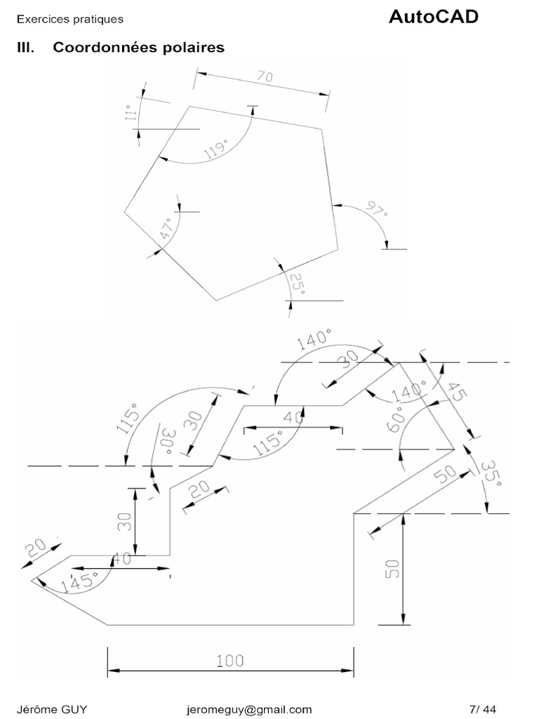Exercices Autocad 001 | PDF