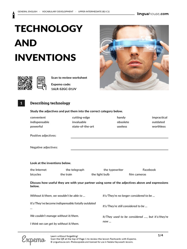 Technology and Inventions Vocabulary Guide | PDF | Smartphone