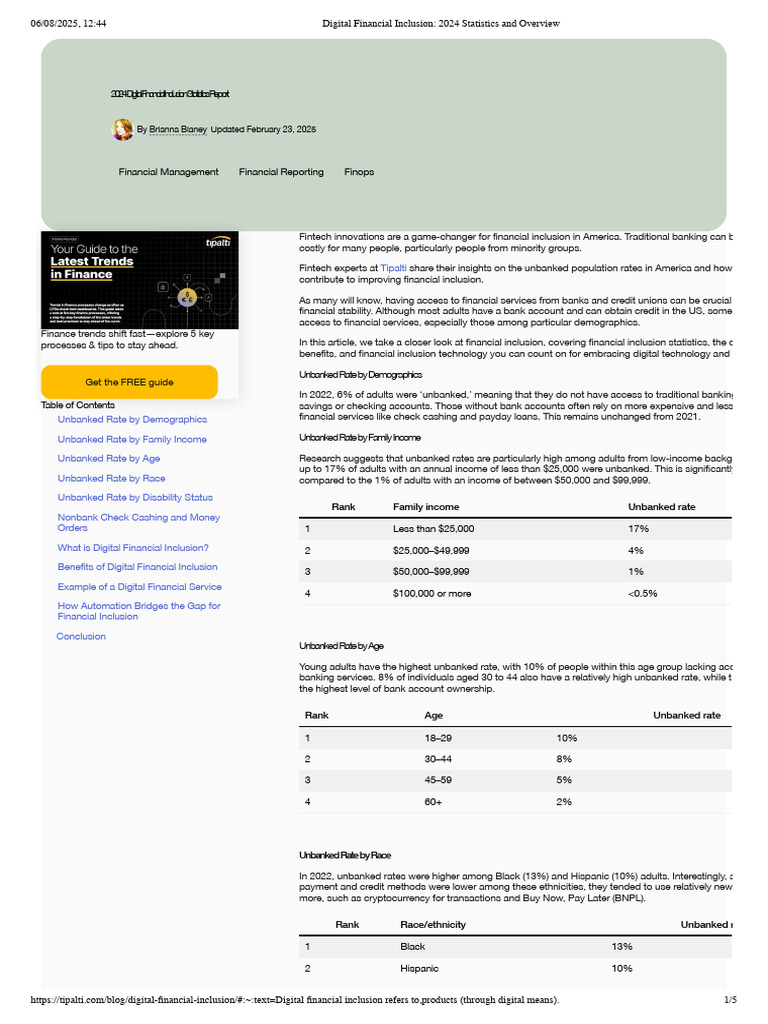 2024 Financial Inclusion Statistics Report | PDF | Financial Inclusion ...