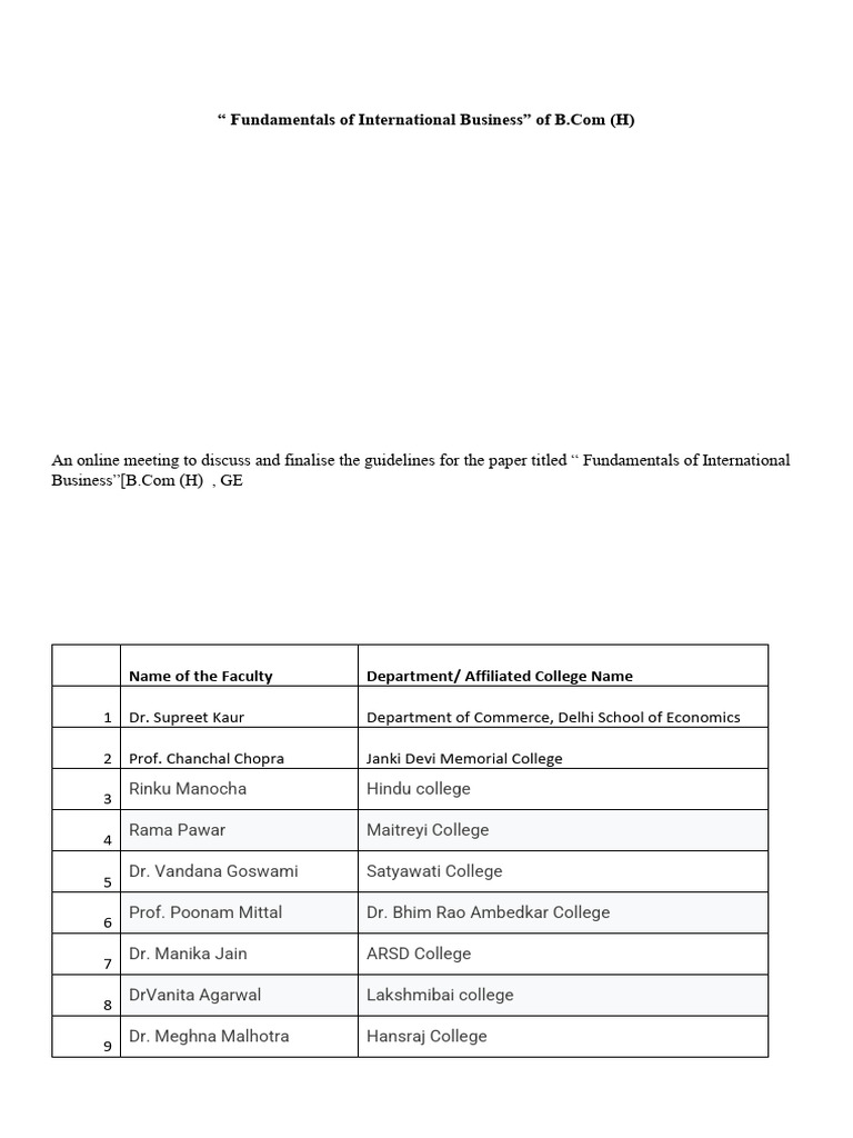 NEP UGCF Syllabus Guidelines for IB | PDF | Economic Integration ...