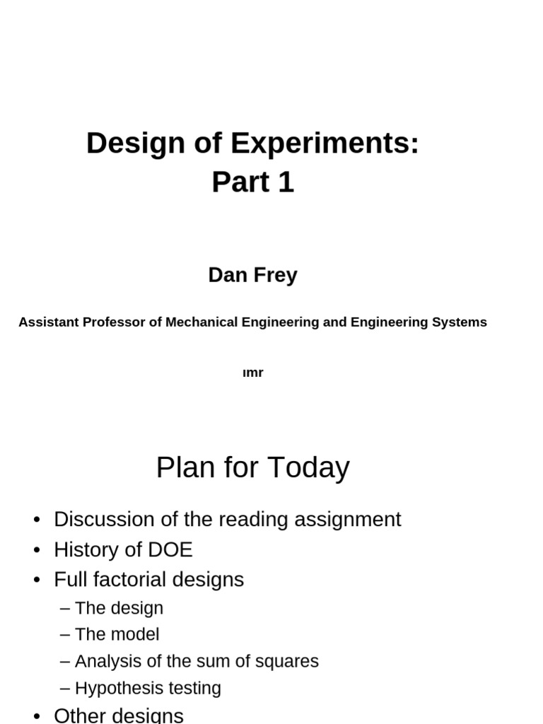 Design of Experiments Overview | PDF | Design Of Experiments | Experiment
