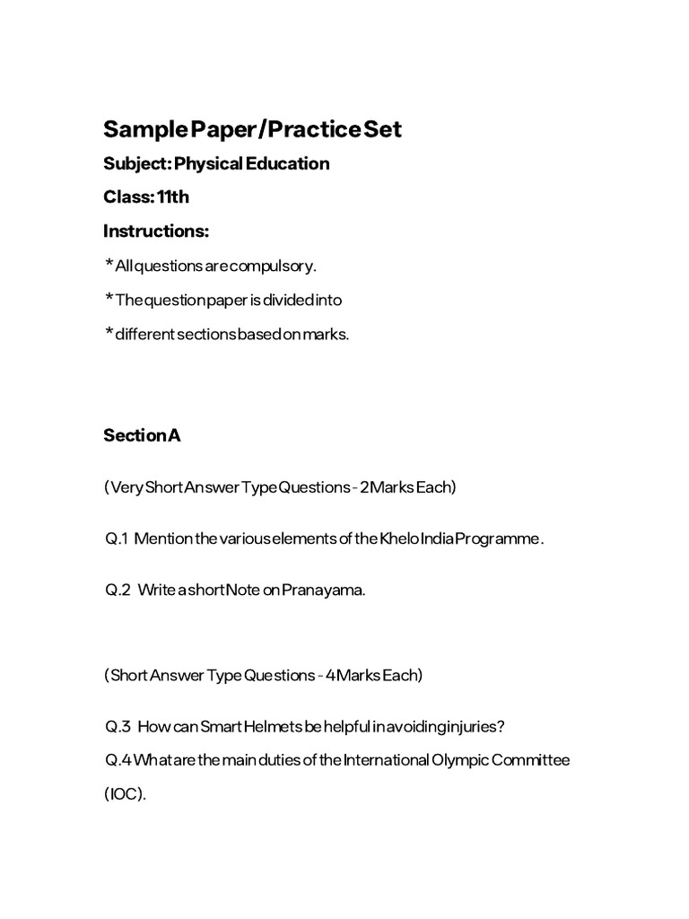 Sample Paper-Practice Set ? | PDF