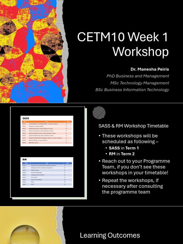 CETM10 Week 1 Workshop Overview | PDF | Startup Company | Small ...