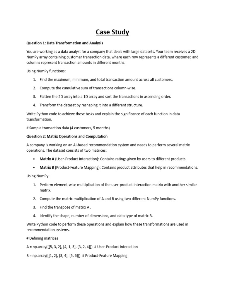 A898002883 22138 1 2025 Case Study Array 2 | PDF | Matrix (Mathematics ...