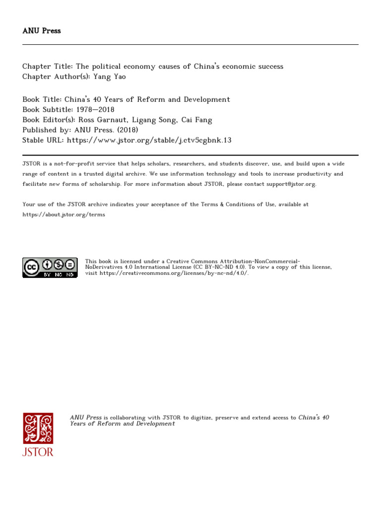The Political Economy Causes of China's Economic Success | PDF | China ...