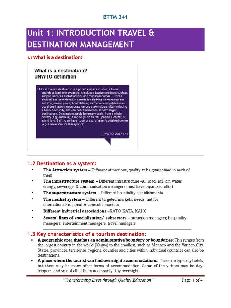 Understanding Travel Destination Management | PDF | Tourism