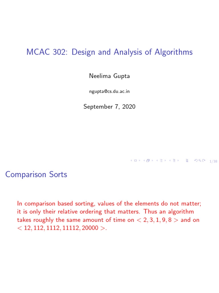 Comparison Sorting Algorithm Analysis | PDF | Time Complexity ...