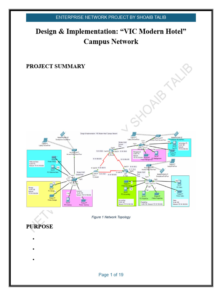 Design & Implementation - "VIC Modern Hotel" Campus Network | PDF ...
