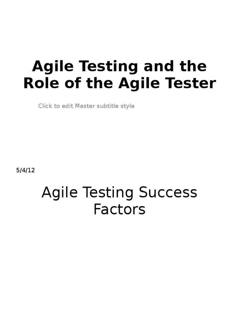 Agile Testing Success Factors and Challenges | PDF