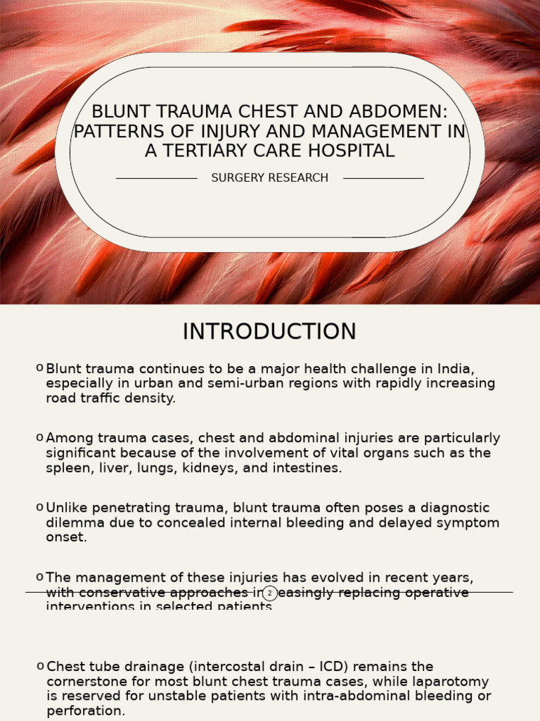 Blunt Trauma CHEST AND ABDOMEN RESEARCH | PDF | Major Trauma | Medical ...