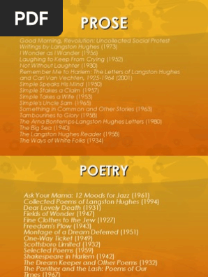 Tipos De Obras Langston Hughes