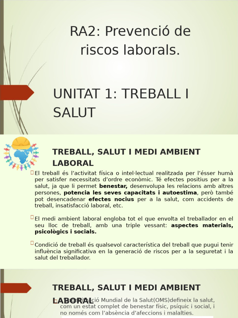 Ipo I - Ra2 - Unitat 1 - Treball I Salut PDF | PDF