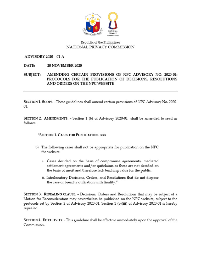 B Amendment To Advisory 2020 01 Final | PDF