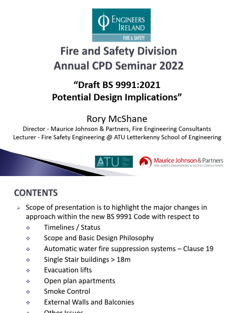 Draft BS 9991:2021 Design Changes Explained | PDF | Stairs | Elevator
