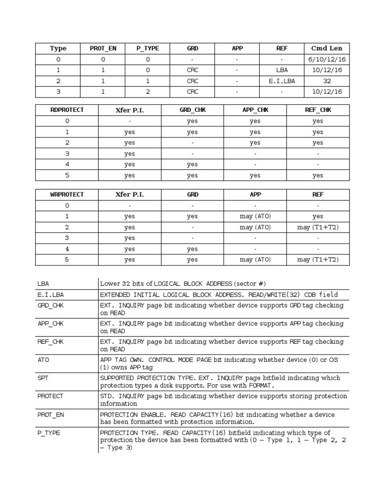 T10 Protection Information Overview | PDF
