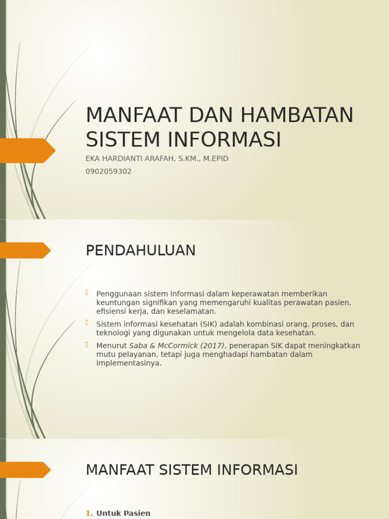 Manfaat dan Hambatan Sistem Informasi Kesehatan | PDF